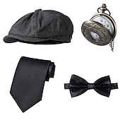 abordables Costumes pour hommes des années 1920-Années Folles Années 1920 Rétro Vintage Tenues Veste Gatsby le Magnifique Gentleman Déguisement Homme Halloween Carnaval Nouvel An Carnaval Fête / Soirée Mascarade Adulte Cravate Gilet Plus