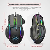 Недорогие Мыши-проводная игровая мышь, компьютерная игровая мышь, USB-мышь, высокоточная регулируемая 12800 точек на дюйм, 10 программируемых кнопок, эргономичная игровая мышь Plug Play для ноутбука Mac