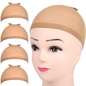 cheap Tools &amp; Accessories-4 pieces Light Brown Stocking Wig Caps Stretchy Nylon Wig Caps for Women