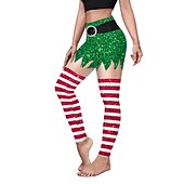 preiswerte Weihnachtskostüme für Erwachsene-Weihnachtsmann Leggins Jogginghosen Damen Weihnachten Heiligabend Weihnachten Erwachsene Weihnachten Silvester Hosen