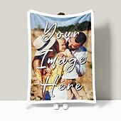cheap Personalized Blanket-Custom Sherpa Blankets with Photos Personalized Couples Gifts Customized Picture Blanket I Love You Gifts Birthday Gift for Wife Husband Girlfriend Boyfriend