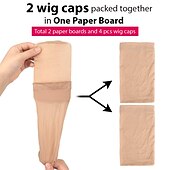 cheap Tools &amp; Accessories-4 pieces Light Brown Stocking Wig Caps Stretchy Nylon Wig Caps for Women