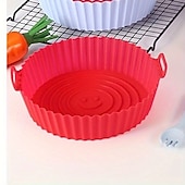 economico Teglie e stampi da forno-Teglia per friggitrice ad aria in silicone alimentare con carta assorbente olio - resistente alle alte temperature