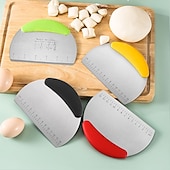 cheap Kitchen Cookware-Stainless Steel with Scale Flour Dough Cutter Cutting Knife Single-sided Cutting Baking Tool Cookie Cutter Cortador De Masa