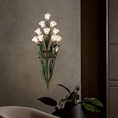 baratos Candeeiros de Parede de interior-arandelas de parede design de flores g4 * 6 luminária de cabeceira led com iluminação de vaidade de vidro de metal lâmpadas de parede de metal para corredor de quarto 110-240v