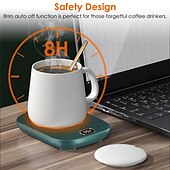 cheap Kitchen Appliances-Electric Coffee Mug Heater for Desk Auto Shut off USB Tea Milk Beverage Cup Heater Heating Plate for Office Home 3 Temperature Setting