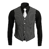ieftine Blazere și veste-Retro / vintage Urlați 20 de ani Anii 1920 Ținute Γιλέκο Gatsby Domn Bărbați Halloween Carnaval An Nou Carnaval Petrecere / Seara Mascaradă Adulți Vestă Cămașă Cravată Toate Sezoanele