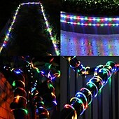 economico strisce luminose impermeabili-2 luci solari a corda per esterni impermeabili 8 modalità luci a corda a led per Natale, tenda, gazebo, trampolino, passerella, piscina