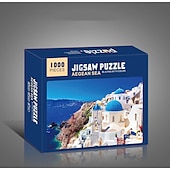 economico Puzzle-creativo 1000 pezzi di carta bianca piatta carta addensata puzzle circolare luna amore mare puzzle giocattolo per adulti