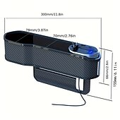 رخيصةأون منظمو السيارات-صندوق تخزين مقعد السيارة مع منفذي USB وواجهة كابلات شحن سريع قابلة للسحب وصندوق تخزين جانبي لوحدة التحكم المركزية للسيارة
