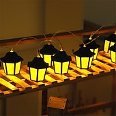 economico Striscie luci a batteria-Lanterna da palazzo retrò a 10 led stringa di lucine fata lanterna alimentata a batteria ghirlanda di natale per decorazioni per la camera da letto per feste di nozze 1 set