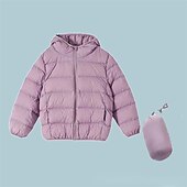 preiswerte Mädchen Daunen- und Parkajacke-Kinder Mädchen Daunenjacke Einfarbig Aktiv Reißverschluss Outdoor Mantel Oberbekleidung 2-12 Jahre Winter Regenbogenfarben Kaffeefarbe Rosa