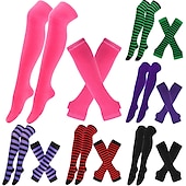 abordables Accesorios-Calcetines hasta rodilla Calcetines de Navidad Mujer Navidad Carnaval Mardi Gras Nochebuena Retro Antiguo Guantes Calcetines