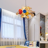 economico Luci a sospensione-lampada a sospensione lampadario in metallo a testa singola in legno massello apparecchi di illuminazione in stile creativo nordico camera per bambini lampada a sospensione per caffè 110-240v