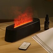 cheap Humidifiers &amp; Dehumidifiers-Creative 3D Simulation Flame Air Humidifier Household Colorful Atmosphere Light Intelligent Remote Control Humidifier USB Desktop Silent Large Fog Volume Humidifier Home Decor Room Decor