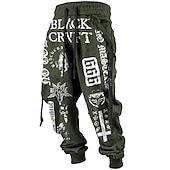 cheap Sweatpants-Letter Totem Vintage Abstract Men&#039;s 3D Print Sweatpants Joggers Pants Trousers Outdoor Street Casual Daily Polyester Black Navy Blue Brown S M L Mid Waist Elasticity Pants