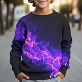billiga Pojkens 3D Vision &amp; Geometri-Pojkar 3D brand Tröja Pullover Långärmad 3D-tryck Höst Vinter Mode Streetwear Häftig Barn 3-12 år Utomhus Ledigt Dagligen Normal