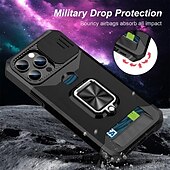 levne Pouzdra pro iPhone-telefon Carcasă Pro iPhone 15 Pro Max Plus iPhone 14 13 12 11 Pro Max Mini SE X XR XS Max 8 7 Plus Zadní kryt Držák na prsteny Slot pro kartu Nárazuvzdorné TPU PC
