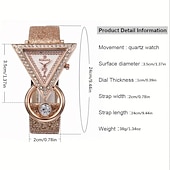 cheap Quartz Watches-5pcs/set Women&#039;s Watch Luxury Triangle Pointer Quartz Watch Shiny Rhinestone Analog Wrist Watch &amp; Jewelry Set, Gift For Mom Her