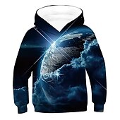 cheap Boy&#039;s 3D Vision &amp; Geometry-Boys 3D Galaxy Hoodie Long Sleeve 3D Print Fall Winter Active Basic Kids 2-12 Years School Outdoor Daily