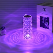 cheap Decorative Lights-1pc Crystal Rose Ambiance Lamp, Bedroom Bedside Lamp, LED Night Light, Romantic Mood Lamp, Birthday Gift LED Touch with Remote Control