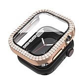baratos Capa Smartwatch-2 por Pacote Estojo de relógio com protetor de tela Compatível com Apple Watch Series 8 7 41mm 45mm / Series 6 5 4 SE 40mm 44mm / Series 3 2 1 38mm 42mm Resistente a riscos Bling Diamond Limpar HD