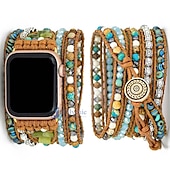 cheap Apple Watch Bands-Handmade Braided Rope Compatible with Apple Watch band Women Multilayer Beaded Beads Strap Replacement Wristband for 38mm 40mm 41mm 42mm 44mm 45mm 49mm iwatch Series Ultra 8 7 6 SE 5 4 3 2 1