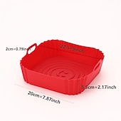 economico Teglie e stampi da forno-Teglia per friggitrice ad aria in silicone alimentare con carta assorbente olio - resistente alle alte temperature