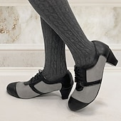ieftine anii 1920-pantofi oxford vintage de damă în două tonuri - toc mic clasic cu șireturi pentru birou sau ținută casual