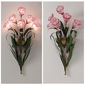 baratos Candeeiros de Parede de interior-arandelas de parede design de flores g4 * 6 luminária de cabeceira led com iluminação de vaidade de vidro de metal lâmpadas de parede de metal para corredor de quarto 110-240v