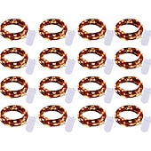 economico Striscie luci a batteria-elegante festa di ricevimento di nozze 16 confezioni luci fatate a led a batteria luci a stringa filo d&#039;argento impermeabile 7 piedi 20 led lucciola luci stellate lunari per fai da te festa di nozze