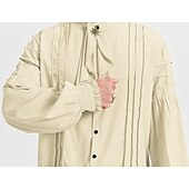 baratos Tops-Retro Vintage Punk e gótico Medieval Blusa / Camisa Baile de Máscara Vampiros Cavalheiro Outlander Com Babados Cor Sólida Fantasia Homens Pirata Fantasia Real Carnaval Baile de Máscaras Espetáculo