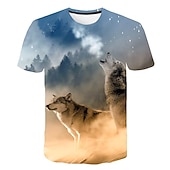 preiswerte Jungen 3D Tiere-Jungen 3D Tier Löwe T-Shirt Kurzarm 3D-Druck Sommer Frühling Aktiv Sport Modisch kinderkleidung 3-12 Jahre Outdoor Täglich Regular Fit