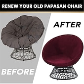 abordables Cubierta de sillón y silla sin brazo-Funda de terciopelo para silla con platillo redondo, fundas para silla Moon, 1 pieza, funda elástica extraíble para silla Moon con parte inferior elástica para sala de estar