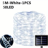 economico strisce luminose impermeabili-1pc stringa di luci a tubo solare, 8 modalità luci esterne impermeabili in filo di rame a led, per lampada da giardino, albero di festa di nozze, Natale, decorazione per le vacanze di Halloween