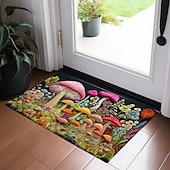 preiswerte Fußmatten-Magic Mushroom Forest Fußmatte, Fußmatten, waschbare Teppiche, Küchenmatte, rutschfester, ölbeständiger Teppich, Innen- und Außenmatte, Schlafzimmer-Dekoration, Badezimmermatte, Eingangsteppich