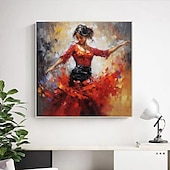 cheap People Paintings-Spanish Dancer Oil Painting Hand Painted High Quality Flamenco Dancer Oil Painting On Canvas for Wall Decoration No Frame