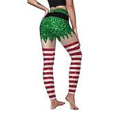preiswerte Weihnachtskostüme für Erwachsene-Weihnachtsmann Leggins Jogginghosen Damen Weihnachten Heiligabend Weihnachten Erwachsene Weihnachten Silvester Hosen