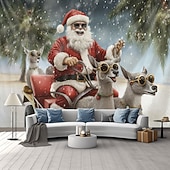 billige hengende juleteppe-juledekorasjoner nisse slede hengende billedvev veggkunst jul stor billedvev veggmaleri dekor fotografi bakteppe teppe gardin hjem soverom stue dekorasjon