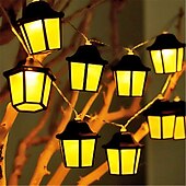 economico Striscie luci a batteria-Lanterna da palazzo retrò a 10 led stringa di lucine fata lanterna alimentata a batteria ghirlanda di natale per decorazioni per la camera da letto per feste di nozze 1 set