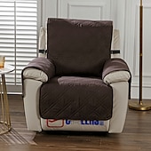 abordables Housse de fauteuil inclinable-Housse de chaise inclinable imperméable matelassée pour grande chaise inclinable, housse de siège réversible et lavable avec sangles élastiques réglables pour enfants et animaux domestiques