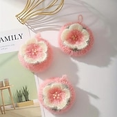 abordables Nettoyage de la cuisine-Jolie serviette à vaisselle en forme de petite fleur, nettoyage double face sans huile, tampons épais et durables, fournitures de nettoyage