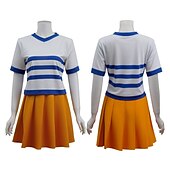 billige Anime-kostymer-One Piece Nami Anime Cosplay kostyme Cosplay-drakter Halloween Karneval Maskerade Skjørte T-Trøye Midjebelte Til Dame Voksen