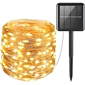 economico Striscie luci ad energia solare-luci solari per esterni – luci fatate in filo di rame impermeabili, 8 modalità, alimentate ad energia solare per patio esterno, cortile, alberi, decorazioni natalizie, per matrimoni e feste in campeggio