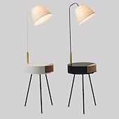 abordables lampadaire led-Lampadaire Lampes ambiantes Moderne contemporain / Style nordique Source d&#039;alimentation LED Pour Salle de séjour / Bureau / Bureau de maison Bois 90-240V Noir / Blanche