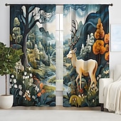 billiga Gardiner och draperier-2 paneler gardiner för vardagsrum sovrum, blommor gardin draperier för sovrum dörr kök fönster behandlingar värmeisolerade rum mörkare