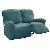 economico Poltrone reclinabili e poltrone wingback-copridivano reclinabile componibile fodera 1 set di 6 pezzi microfibra elasticizzata alta elasticità bordeaux rosso velluto di alta qualità copridivano copridivano per 2 posti cuscino divano