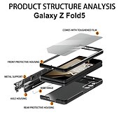 Χαμηλού Κόστους Samsung Θήκη-τηλέφωνο tok Για Samsung Galaxy Z Fold 5 Πίσω Κάλυμμα με βάση στήριξης και προστατευτικό οθόνης με στυλό S PC PU δέρμα