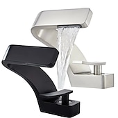 economico Rubinetti per lavandino bagno-rubinetto per lavabo del bagno, miscelatore a cascata a 7 curve, rubinetti per lavabo con maniglia singola, rubinetti per vasca monoforo con tubo per acqua calda e fredda