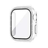 baratos Capa Smartwatch-2 por Pacote Estojo de relógio com protetor de tela Compatível com Apple Watch Series 8 7 41mm 45mm / Series 6 5 4 SE 40mm 44mm / Series 3 2 1 38mm 42mm Resistente a riscos Bling Diamond Limpar HD